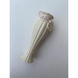Lenox Ivory Porcelain Bud Vase Gold Trim Heart Charm Floral Ribbon Handcrafted